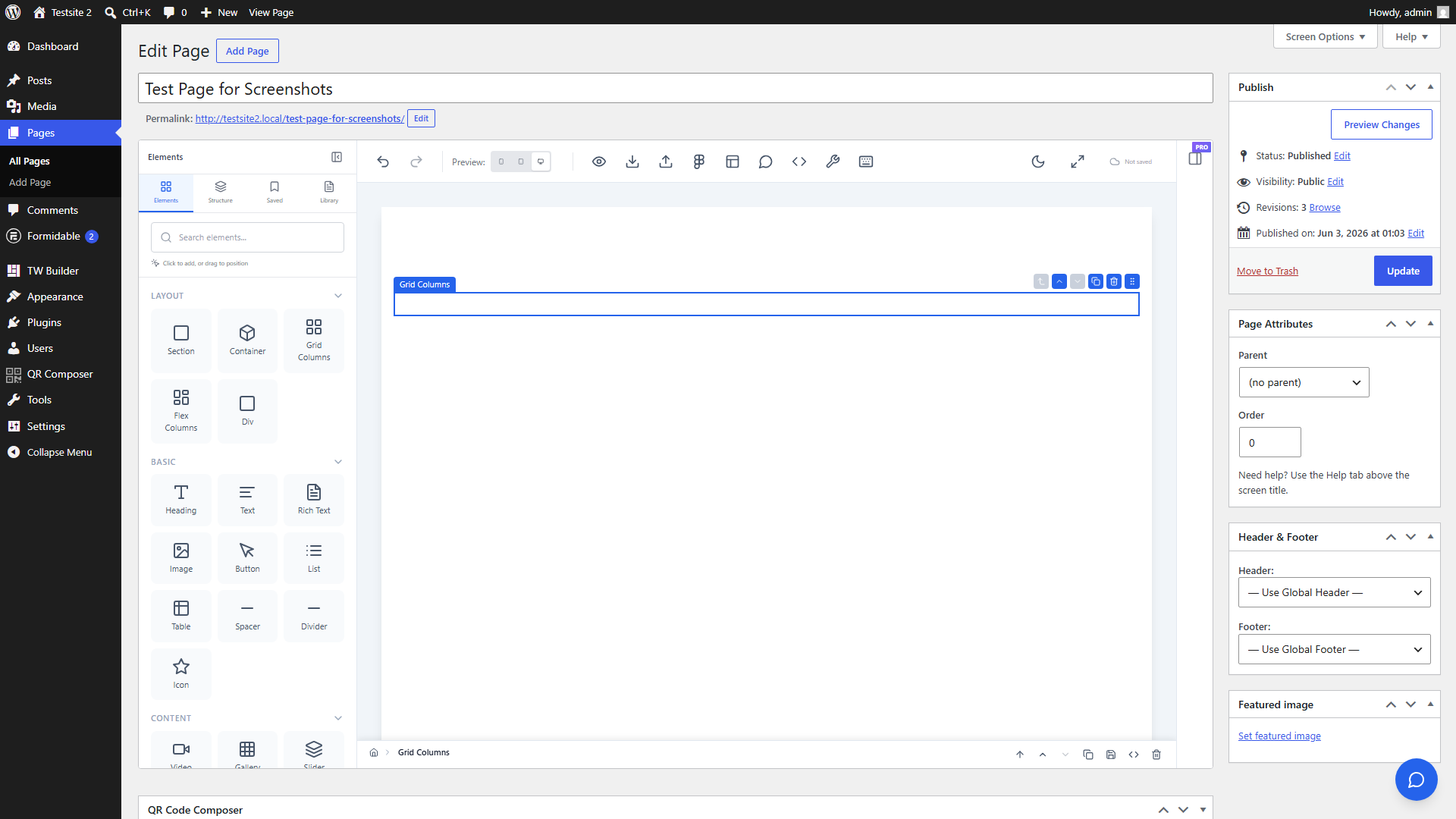 Features section with 3-column grid layout